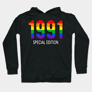 1991 Lgbt Birthday Rainbow Pride Lgbt Gift Equality Hoodie